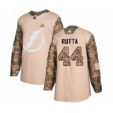 Men's Tampa Bay Lightning #44 Jan Rutta Authentic Camo Veterans Day Practice Hockey Jersey