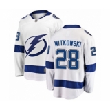 Men's Tampa Bay Lightning #28 Luke Witkowski Fanatics Branded White Away Breakaway Hockey Jersey