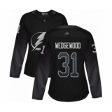 Women's Tampa Bay Lightning #31 Scott Wedgewood Authentic Black Alternate Hockey Jersey