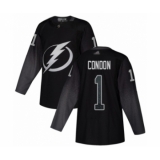 Youth Tampa Bay Lightning #1 Mike Condon Authentic Black Alternate Hockey Jersey