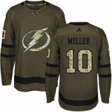 Youth Adidas Tampa Bay Lightning #10 J.T. Miller Authentic Green Salute to Service NHL Jersey