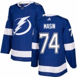 Men's Adidas Tampa Bay Lightning #74 Dominik Masin Authentic Royal Blue Home NHL Jersey
