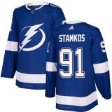 Youth Adidas Tampa Bay Lightning #91 Steven Stamkos Authentic Royal Blue Home NHL Jersey
