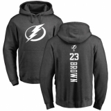 NHL Adidas Tampa Bay Lightning #23 J.T. Brown Charcoal One Color Backer Pullover Hoodie