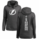 NHL Women's Adidas Tampa Bay Lightning #5 Dan Girardi Charcoal One Color Backer Pullover Hoodie