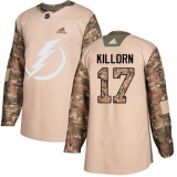 Youth Adidas Tampa Bay Lightning #17 Alex Killorn Authentic Camo Veterans Day Practice NHL Jersey
