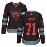 Women's Adidas Team North America #71 Dylan Larkin Premier Black Away 2016 World Cup of Hockey Jersey