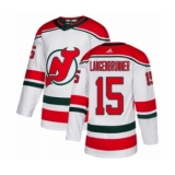 Men's Adidas New Jersey Devils #15 Jamie Langenbrunner Premier White Alternate NHL Jersey