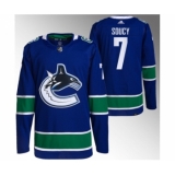 Men's Vancouver Canucks #7 Carson Soucy Blue Stitched Jersey