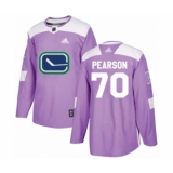 Men's Vancouver Canucks #70 Tanner Pearson Authentic Purple Fights Cancer Practice Hockey Jersey