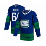 Men's Vancouver Canucks #64 Tyler Motte Authentic Royal Blue Alternate Hockey Jersey