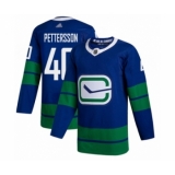 Men's Vancouver Canucks #40 Elias Pettersson Authentic Royal Blue Alternate Hockey Jersey