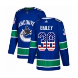 Men's Vancouver Canucks #38 Justin Bailey Authentic Blue USA Flag Fashion Hockey Jersey