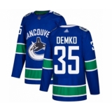 Men's Vancouver Canucks #35 Thatcher Demko Authentic Blue Home Hockey Jersey