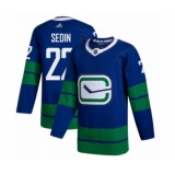 Men's Vancouver Canucks #22 Daniel Sedin Authentic Royal Blue Alternate Hockey Jersey