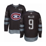 Men's Vancouver Canucks #9 J.T. Miller Authentic Black 1917-2017 100th Anniversary Hockey Jersey