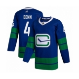 Men's Vancouver Canucks #4 Jordie Benn Authentic Royal Blue Alternate Hockey Jersey
