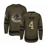 Men's Vancouver Canucks #4 Jordie Benn Authentic Green Salute to Service Hockey Jersey