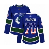 Women's Vancouver Canucks #70 Tanner Pearson Authentic Blue USA Flag Fashion Hockey Jersey