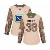 Women's Vancouver Canucks #38 Justin Bailey Authentic Camo Veterans Day Practice Hockey Jersey