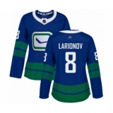 Women's Vancouver Canucks #8 Igor Larionov Authentic Royal Blue Alternate Hockey Jersey