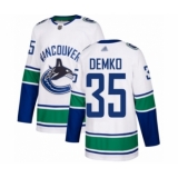 Youth Vancouver Canucks #35 Thatcher Demko Authentic White Away Hockey Jersey