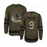 Youth Vancouver Canucks #9 J.T. Miller Authentic Green Salute to Service Hockey Jersey