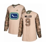Youth Vancouver Canucks #9 J.T. Miller Authentic Camo Veterans Day Practice Hockey Jersey