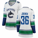 Women's Vancouver Canucks #36 Jussi Jokinen Fanatics Branded White Away Breakaway NHL Jersey