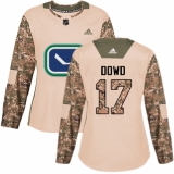 Women's Adidas Vancouver Canucks #17 Nic Dowd Authentic Camo Veterans Day Practice NHL Jersey