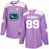 Men's Adidas Vancouver Canucks #89 Sam Gagner Authentic Purple Fights Cancer Practice NHL Jersey