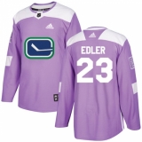Men's Adidas Vancouver Canucks #23 Alexander Edler Authentic Purple Fights Cancer Practice NHL Jersey