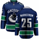Men's Vancouver Canucks #25 Jacob Markstrom Fanatics Branded Blue Home Breakaway NHL Jersey