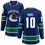 Women's Vancouver Canucks #10 Pavel Bure Fanatics Branded Blue Home Breakaway NHL Jersey