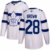 Men's Adidas Toronto Maple Leafs #28 Connor Brown Authentic White 2018 Stadium Series NHL Jersey