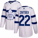 Youth Adidas Toronto Maple Leafs #22 Nikita Zaitsev Authentic White 2018 Stadium Series NHL Jersey