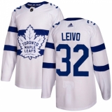 Youth Adidas Toronto Maple Leafs #32 Josh Leivo Authentic White 2018 Stadium Series NHL Jersey