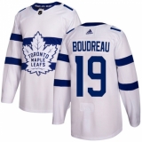 Men's Adidas Toronto Maple Leafs #19 Bruce Boudreau Authentic White 2018 Stadium Series NHL Jersey
