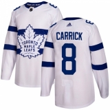Men's Adidas Toronto Maple Leafs #8 Connor Carrick Authentic White 2018 Stadium Series NHL Jersey