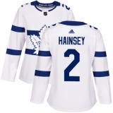 Women's Adidas Toronto Maple Leafs #2 Ron Hainsey Authentic White 2018 Stadium Series NHL Jersey