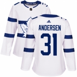Women's Adidas Toronto Maple Leafs #31 Frederik Andersen Authentic White 2018 Stadium Series NHL Jersey