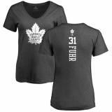 NHL Women's Adidas Toronto Maple Leafs #31 Grant Fuhr Charcoal One Color Backer T-Shirt