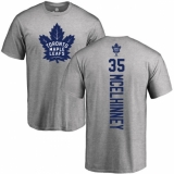NHL Adidas Toronto Maple Leafs #35 Curtis McElhinney Ash Backer T-Shirt