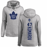 NHL Women's Adidas Toronto Maple Leafs #47 Leo Komarov Ash Backer Pullover Hoodie
