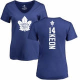 NHL Women's Adidas Toronto Maple Leafs #14 Dave Keon Royal Blue Backer T-Shirt