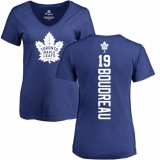 NHL Women's Adidas Toronto Maple Leafs #19 Bruce Boudreau Royal Blue Backer T-Shirt