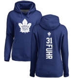 NHL Women's Adidas Toronto Maple Leafs #31 Grant Fuhr Royal Blue Backer Pullover Hoodie