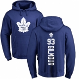 NHL Adidas Toronto Maple Leafs #93 Doug Gilmour Royal Blue Backer Pullover Hoodie