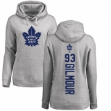 NHL Women's Adidas Toronto Maple Leafs #93 Doug Gilmour Ash Backer Pullover Hoodie