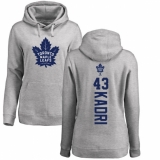 NHL Women's Adidas Toronto Maple Leafs #43 Nazem Kadri Ash Backer Pullover Hoodie